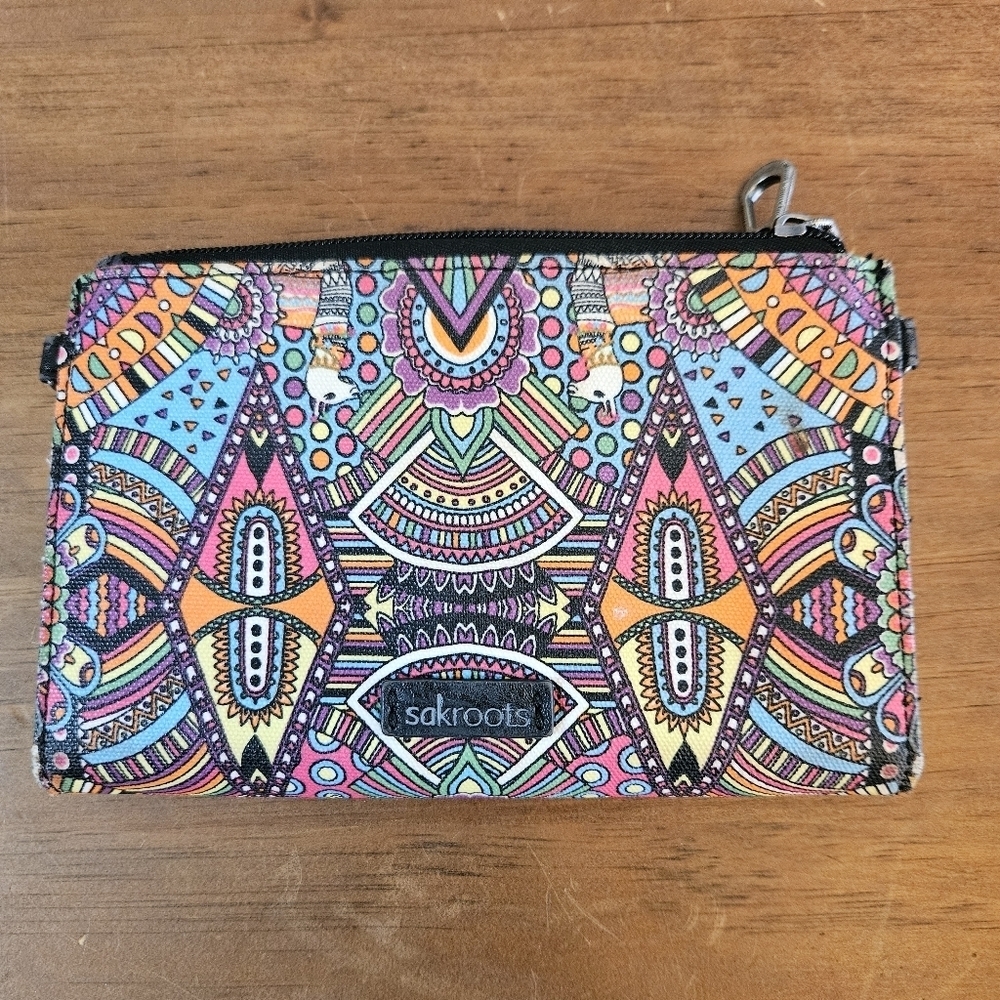 Sakroots Large Coated Canvas Smartphone Crossbody Bag Convertible Purse